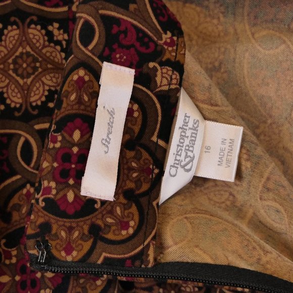 Christopher & Banks Women's Size 16 Elegant Print Stretch Skirt - Picture 7 of 7